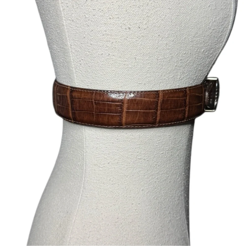 Brighton Brown Faux Alligator Vintage Belt